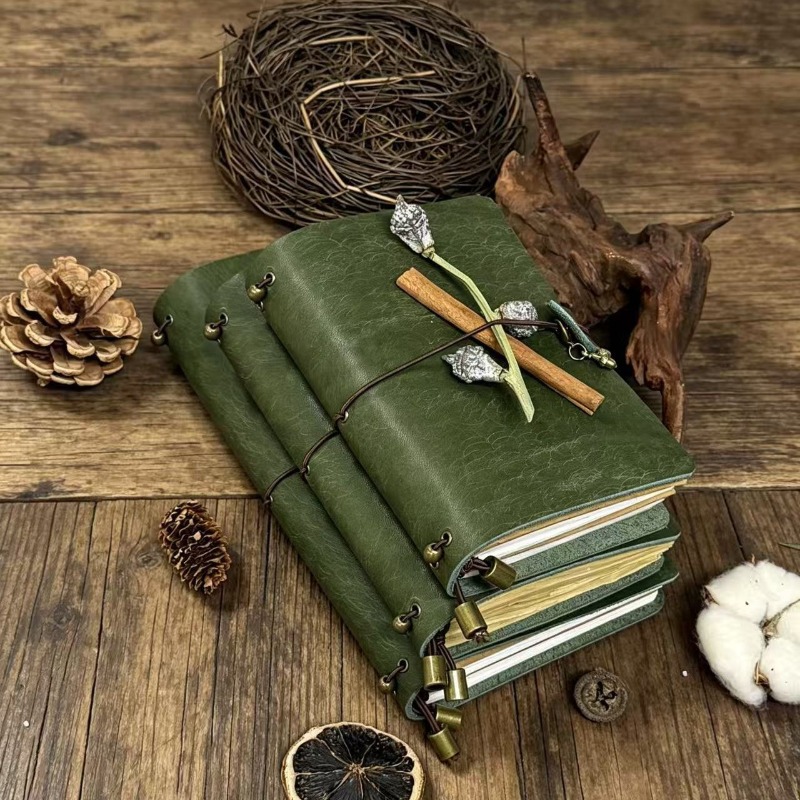 A7 A6 Pueblo Forest Green Fros - Vintage Leather Journal Notebook 评论和价格