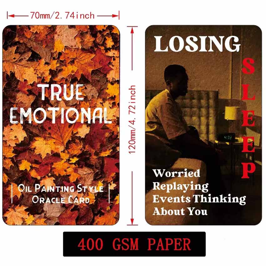 12x7 cm True Emotional Oracle  - Tarot Deck With Guidebook 评论和价格