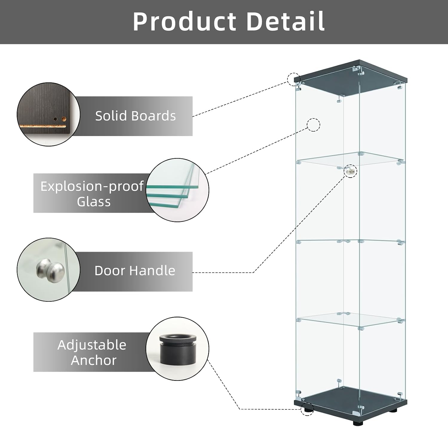 Glass Display Cabinet With Loc - Books 评论和价格