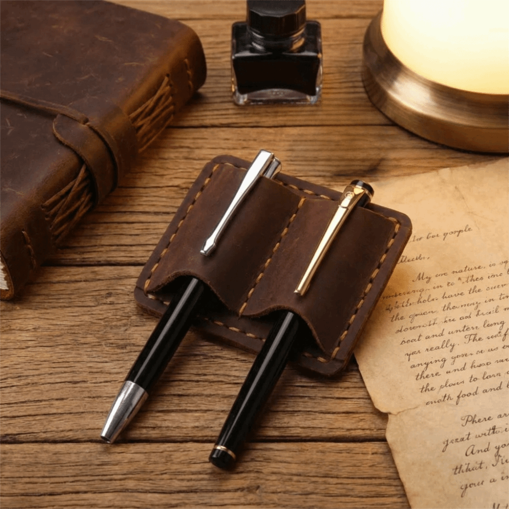 Double Vintage Leather Pen Loo - Vintage Leather Journal Notebook 评论和价格
